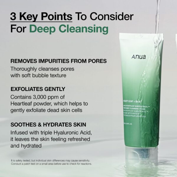 ANUA Heartleaf Quercetinol Pore Deep Cleansing Foam, 150 ml - immagine 4