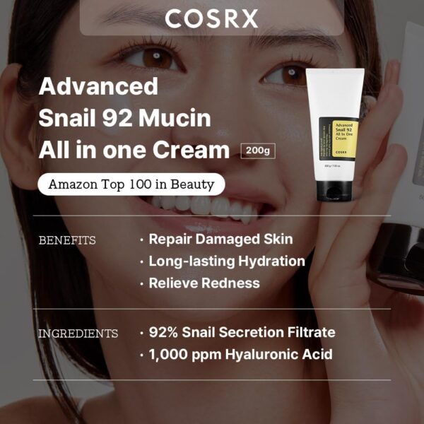 COSRX Advanced Snail 92 Crema All in One, 200 g - immagine 2