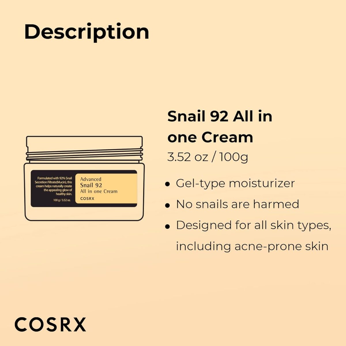 COSRX -  Advanced Snail 92 All In One Cream ,100 g - immagine 5