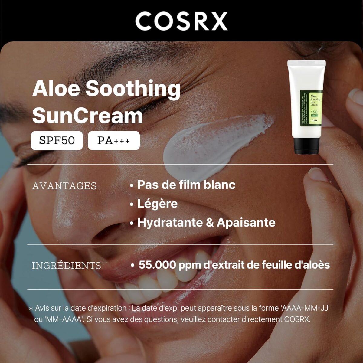 Descrizione - COSRX Aloe Soothing Sun Cream SPF 50 COSRX - Aloe Soothing Sun Cream SPF 50 - immagine 3