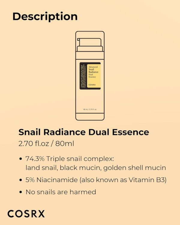 COSRX Niacinamide 5% + Snail Mucin 74% Dual Essence - immagine 6