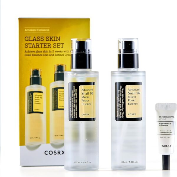 Glass Skin Starter Set: Advanced Snail 96 Mucin Essence & Retinol Cream Mini