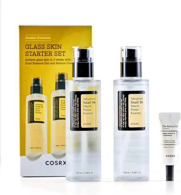 Glass Skin Starter Set: Advanced Snail 96 Mucin Essence & Retinol Cream Mini