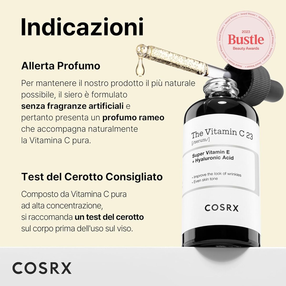 Indicazioni - COSRX Siero di vitamina C pura al 23% - Vitamina E - Acido Ialuronico, 20 g COSRX - The Vitamin C 23 Serum 20g – Siero viso - immagine 5