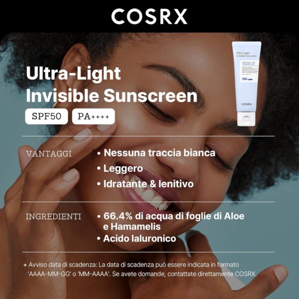 COSRX Ultra-Light Invisible Sun screen | SPF50 PA++++ - immagine 7