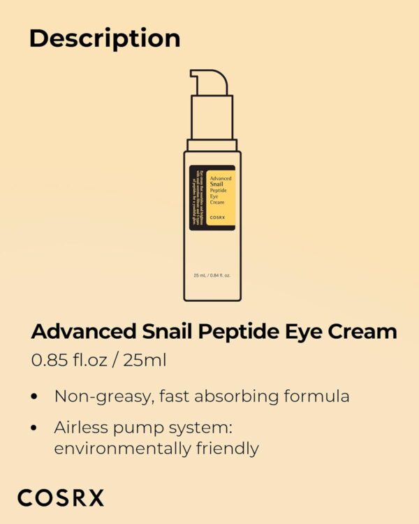 COSRX Advanced Snail Peptide Eye Cream - immagine 5